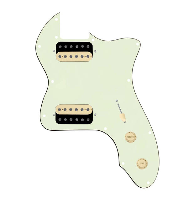 920D Custom 72 Thinline Tele Loaded Pickguard With Uncovered Roughneck Humbuckers, Aged White Knobs, and Mint Green Pickguard