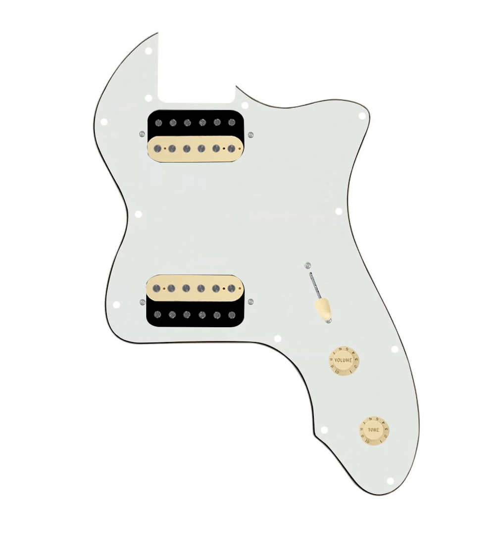 920D Custom 72 Thinline Tele Loaded Pickguard With Uncovered Roughneck Humbuckers, Aged White Knobs, and Parchment Pickguard