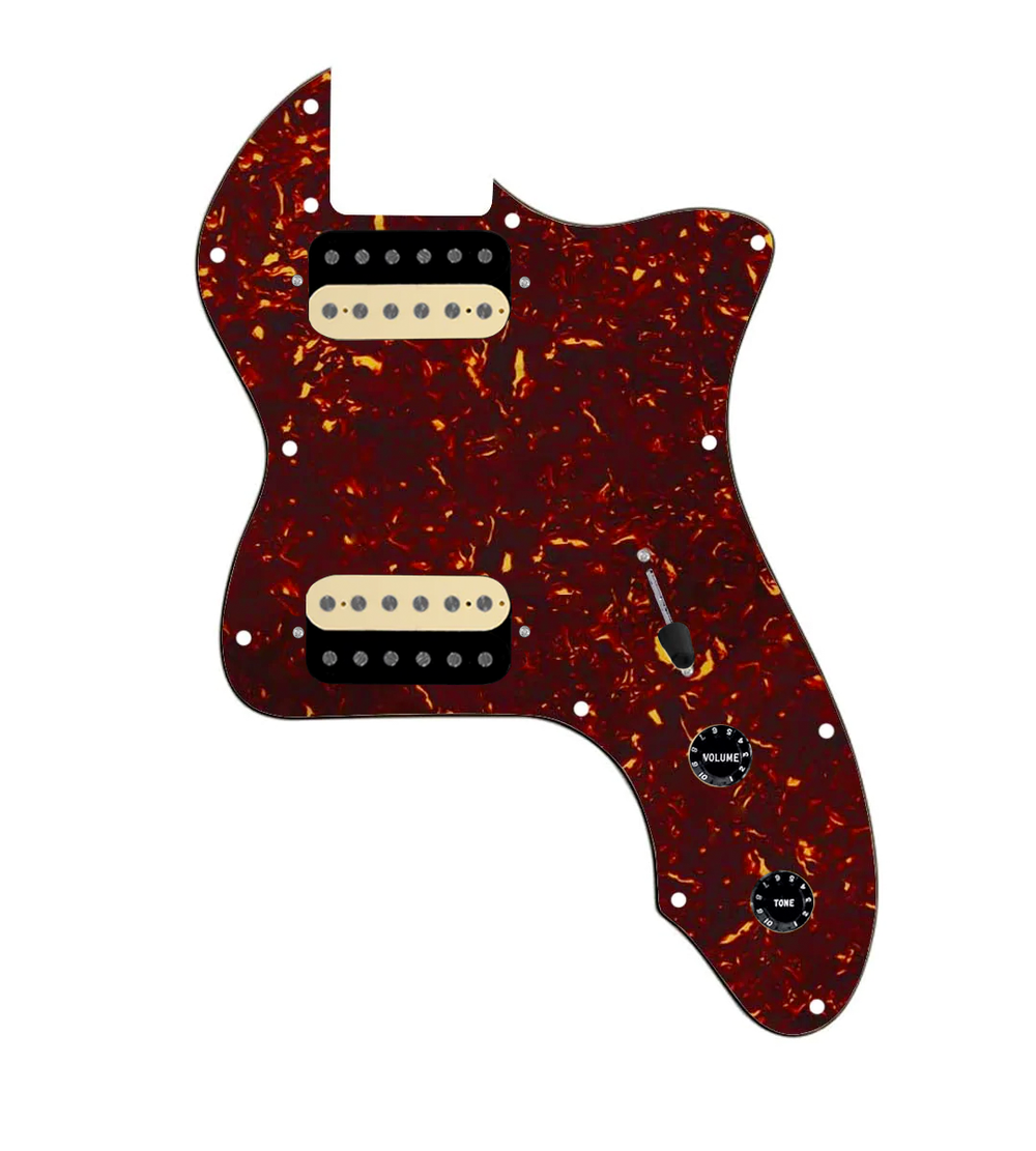 920D Custom 72 Thinline Tele Loaded Pickguard With Uncovered Roughneck Humbuckers, Black Knobs, and Tortoise Pickguard
