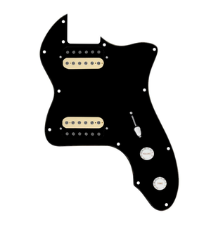 920D Custom 72 Thinline Tele Loaded Pickguard With Uncovered Roughneck Humbuckers, White Knobs, and Black Pickguard