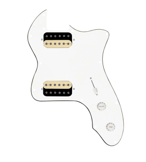 920D Custom 72 Thinline Tele Loaded Pickguard With Uncovered Roughneck Humbuckers, White Knobs, and White Pickguard