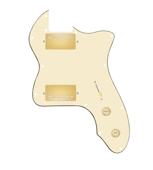 920D Custom 72 Thinline Tele Loaded Pickguard With Gold Smoothie Humbuckers, Aged White Knobs, and Aged White Pickguard