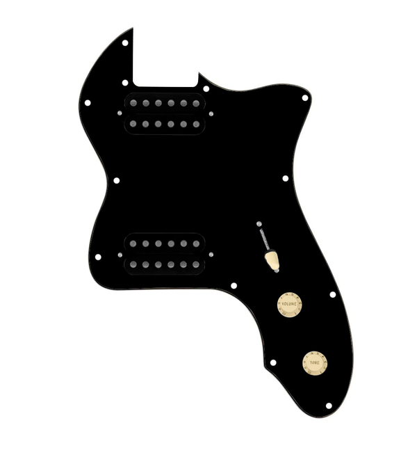 920D Custom 72 Thinline Tele Loaded Pickguard With Uncovered Smoothie Humbuckers, Aged White Knobs, and Black Pickguard