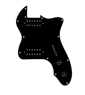 920D Custom 72 Thinline Tele Loaded Pickguard With Uncovered Smoothie Humbuckers, Black Knobs, and Black Pickguard