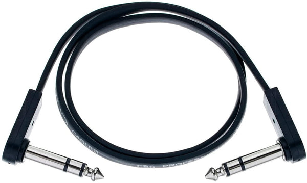 EBS Stereo TRS-TRS Flat Right Angle Patch Jumper Cable, 58 centimeters