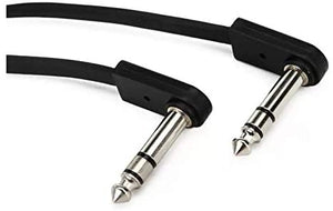 EBS Stereo TRS-TRS Flat Right Angle Patch Jumper Cable, 58 centimeters
