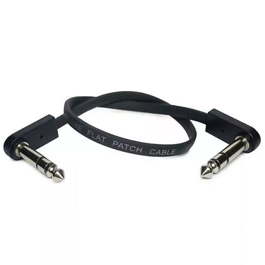 EBS Stereo TRS-TRS Flat Right Angle Patch Jumper Cable, 28 centimeters
