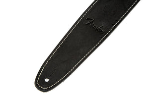 Genuine Fender 2.5" Wide Ball Glove Leather Adjustable Guitar Strap - Black