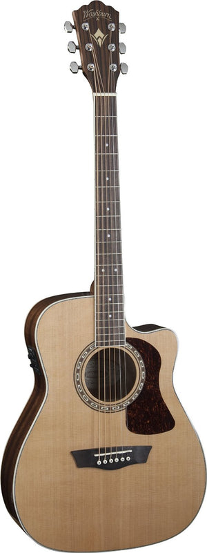 Washburn HF11SCE Heritage Series Folk Acoustic-Electric Guitar - Natural Gloss