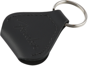 Genuine Fender Leather Pick Holder Keychain, Black, 910-6001-606