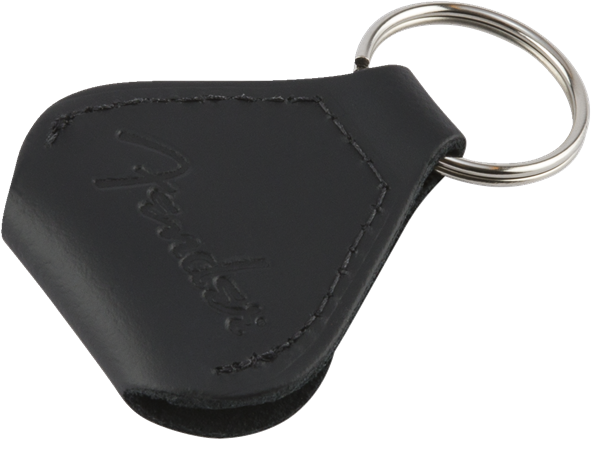 Genuine Fender Leather Pick Holder Keychain, Black, 910-6001-606
