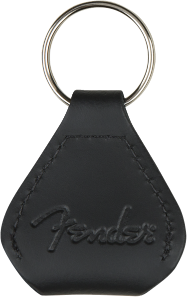 Genuine Fender Leather Pick Holder Keychain, Black, 910-6001-606