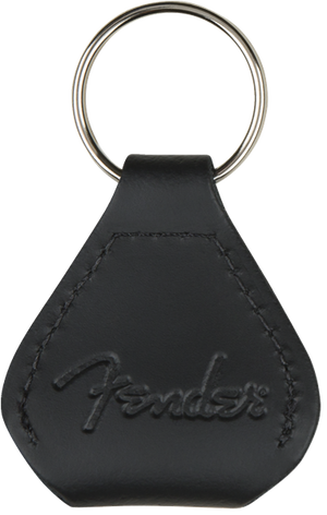 Genuine Fender Leather Pick Holder Keychain, Black, 910-6001-606