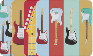 Genuine Fender Guitars Stratocaster Modern Leather Design Coasters Gift, 4-Pack