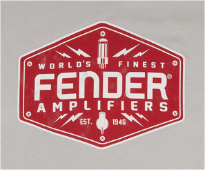 Genuine Fender Guitars Bolt Down Mens Logo T-Shirt - Gray - S, Small