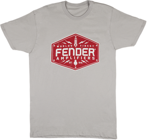 Genuine Fender Guitars Bolt Down Mens Logo T-Shirt - Gray - S, Small