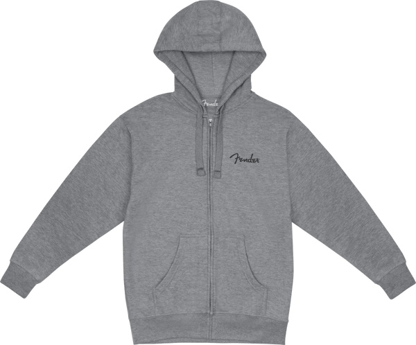 Fender Guitars Spaghetti Logo Zip-Up Hoodie, Athletic Gray, 2XL, XX-Large