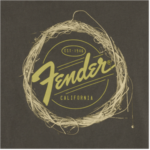 Genuine Fender Braided Guitar Strings Logo T-Shirt - Gray - Small - S