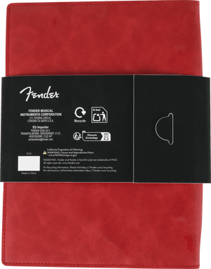 Genuine Fender Vegan Leather Music Note Book Gift, Dakota Red