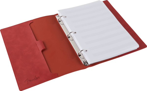 Genuine Fender Vegan Leather Music Note Book Gift, Dakota Red