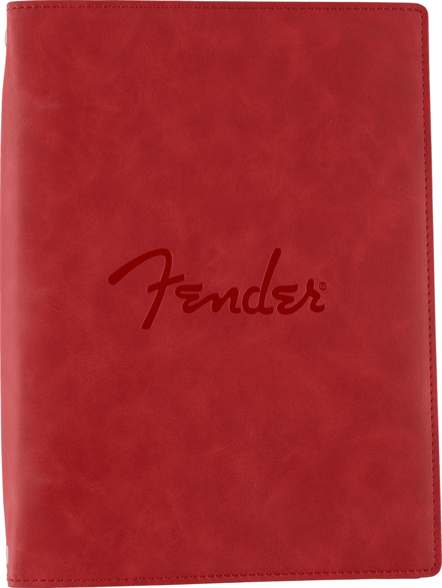 Genuine Fender Vegan Leather Music Note Book Gift, Dakota Red