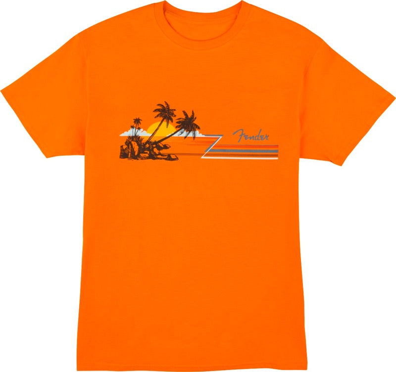 Fender Guitars Hang Loose Unisex T-Shirt, Orange, SMALL (S)