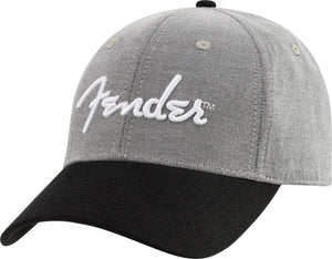 Genuine Fender Hipster Dad Hat, Gray/Black One Size Fits Most 919-0121-000