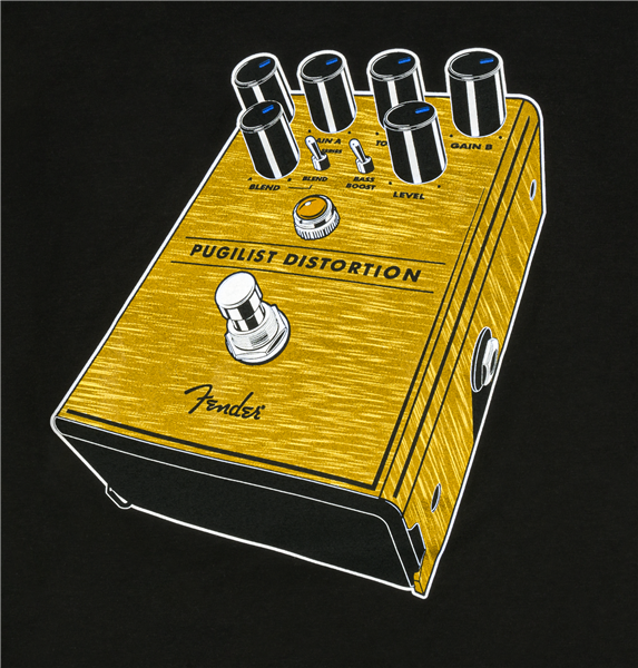 Genuine Fender Pugilist Guitar Effect Pedal T-Shirt, Black, XL, X-Large
