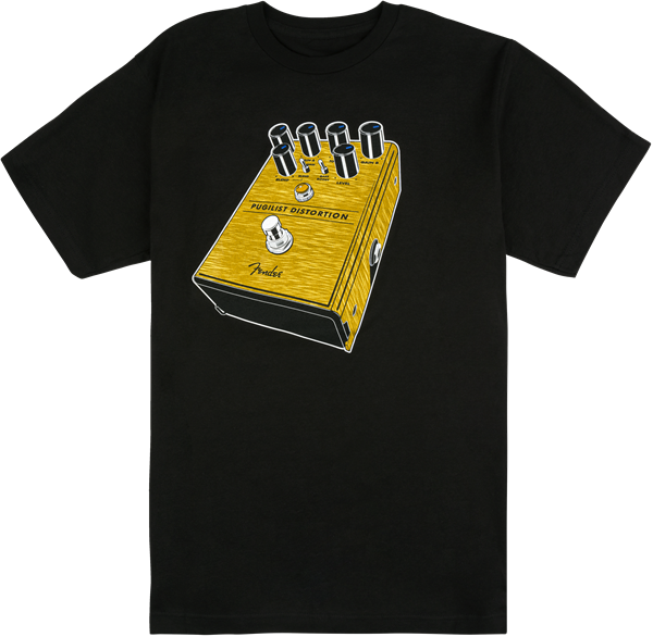 Genuine Fender Pugilist Guitar Effect Pedal T-Shirt, Black, XL, X-Large