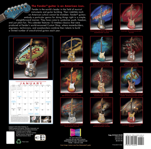 Genuine Fender Guitars 2026 Custom Shop Calendar Gift