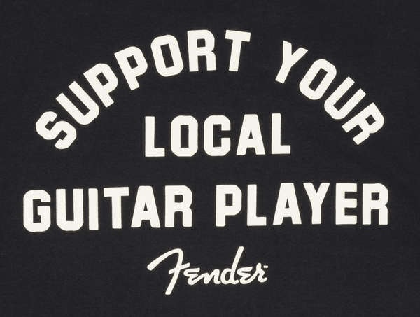 Genuine Fender Support Your Local Guitar Player Shirt, Black, L, Large
