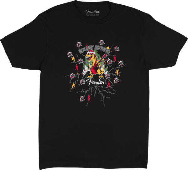 Genuine Fender 2025 Ugly Christmas Tee, Black, S, Small