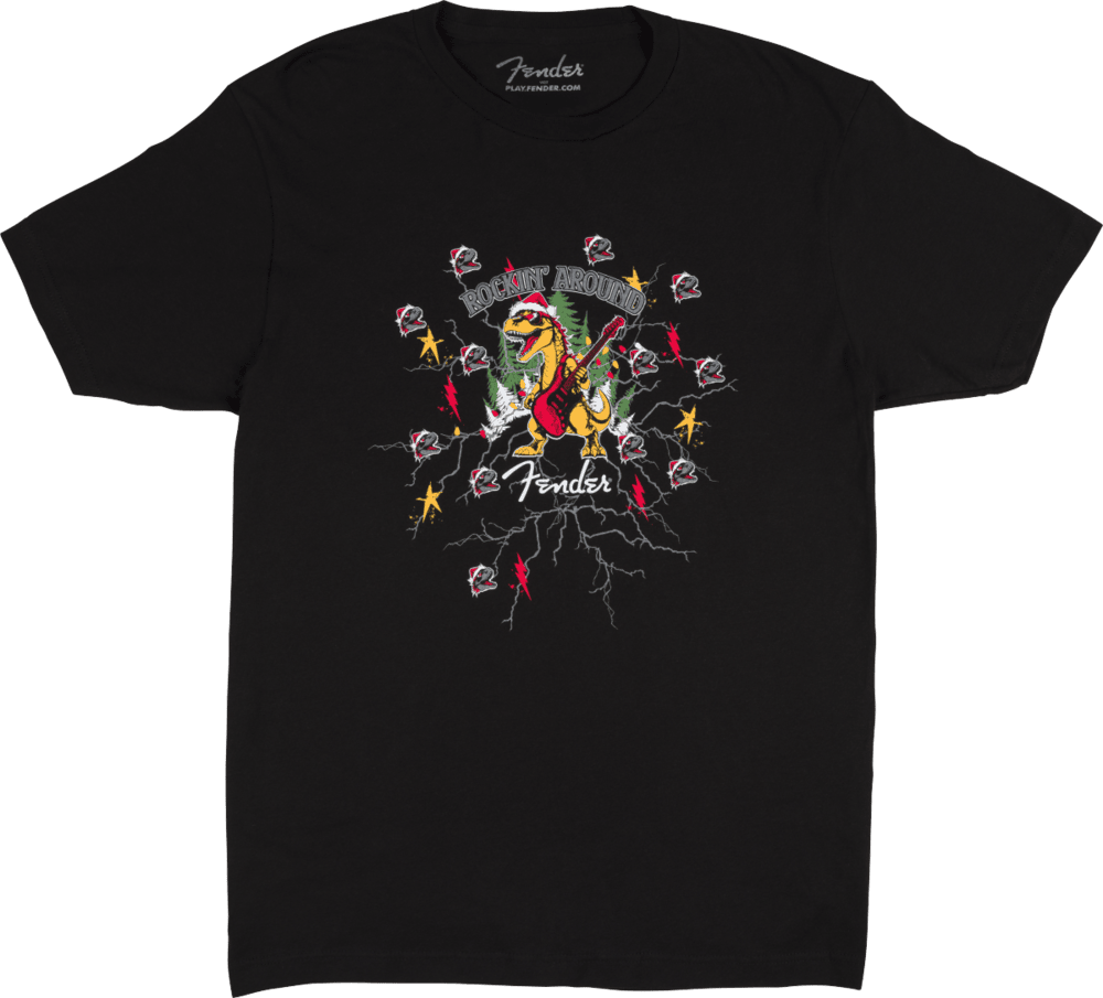 Genuine Fender 2025 Ugly Christmas Tee, Black, M, Medium