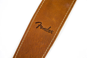 Genuine Fender 2.5" Wide Ball Glove Leather Adjustable Guitar Strap - Brown