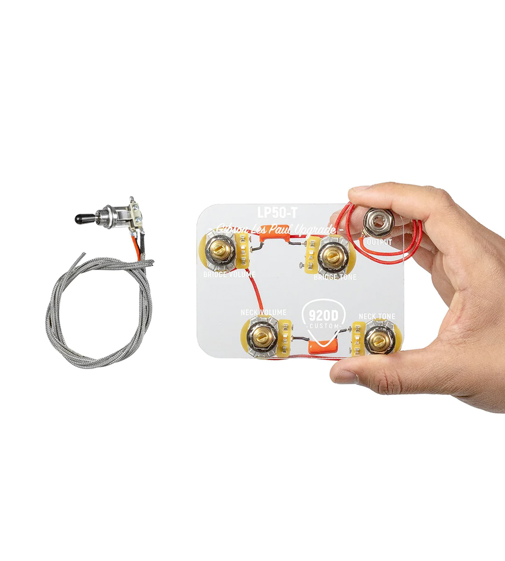 920D Custom Les Paul Upgraded Wiring Harness With Long Shafts and Pre-Wired 3-Way Switchcraft Pickup Selector