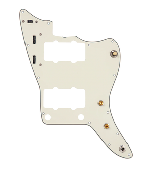 920D Custom Pre-Wired Pickguard for Jazzmaster, Parchment, JMH-V Wiring Harness