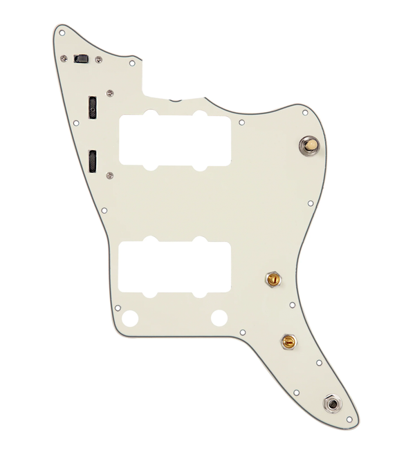 920D Custom Pre-Wired Pickguard for Jazzmaster, Parchment, JMH-V Wiring Harness