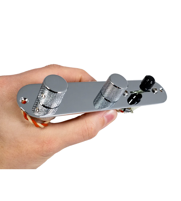 920D Custom Tele Chrome Reversed Control Plate Upgrade With Knobs Forward