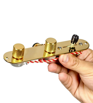 920D Custom 920D Custom T3W-REV-G Loaded Telecaster Control Plate, Reverse w/ Volume Forward, Gold