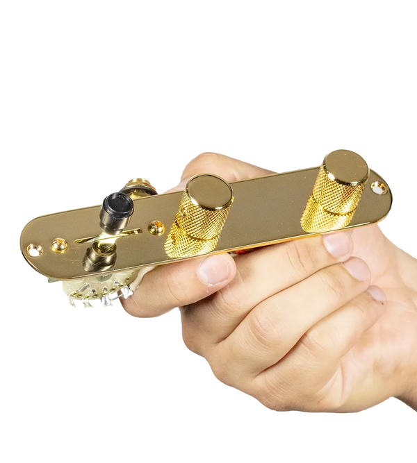 920D Custom 920D Custom T4W-G Upgraded Replacement 4 Way Control Plate for Telecaster Style Guitar, Gold