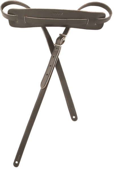 Genuine Gretsch Logo Vintage Leather Adjustable Guitar Strap (Black)