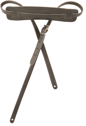 Genuine Gretsch Logo Vintage Leather Adjustable Guitar Strap (Black)