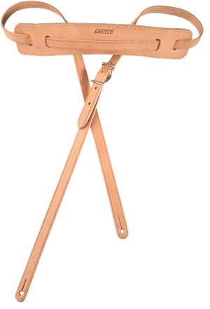 Genuine Gretsch Logo Vintage Leather Adjustable Guitar Strap (Natural)