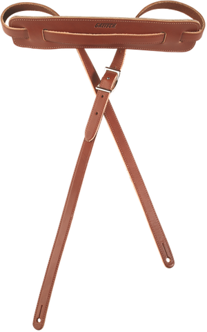 Genuine Gretsch Logo Vintage Leather Adjustable Guitar Strap (Walnut)