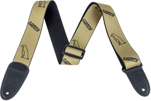 Genuine Gretsch Gold Guitar Strap with Black Penguins