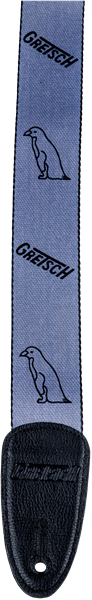 Genuine Gretsch Gray Guitar Strap with Black Penguins