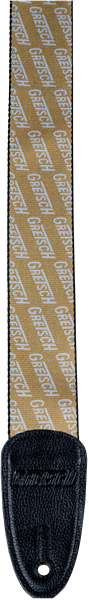 Genuine Gretsch Gold Guitar Strap with White Logos