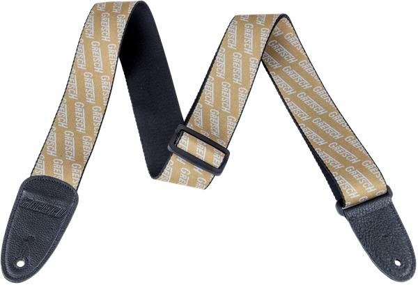 Genuine Gretsch Gold Guitar Strap with White Logos