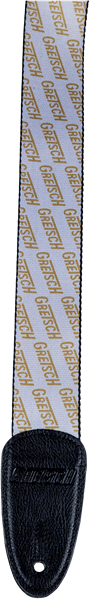 Genuine Gretsch Strap with Gold Logos, White