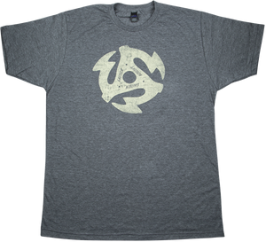 Genuine Gretsch 45 RPM Logo Men's T-Shirt, Heather Charcoal Gray, S (SMALL)